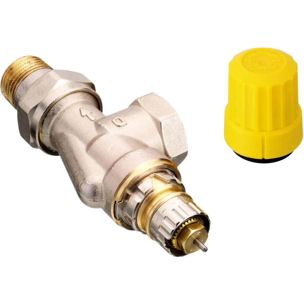 Danfoss Ventilgehäuse RA-UN 15, R 1/2", Axial, matt vernickelt -013G3043