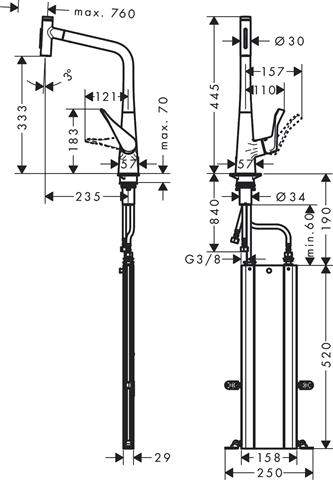 Spültisch-Einhebelmischer Metris Select 320 M7117-73816800