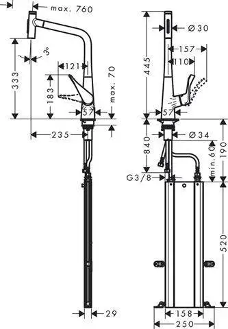Spültisch-Einhebelmischer Metris Select 320 M7117-73816800
