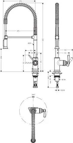 Hansgrohe Spültisch-Einhebelmischer Axor Montreux Semi-Pro-16582800