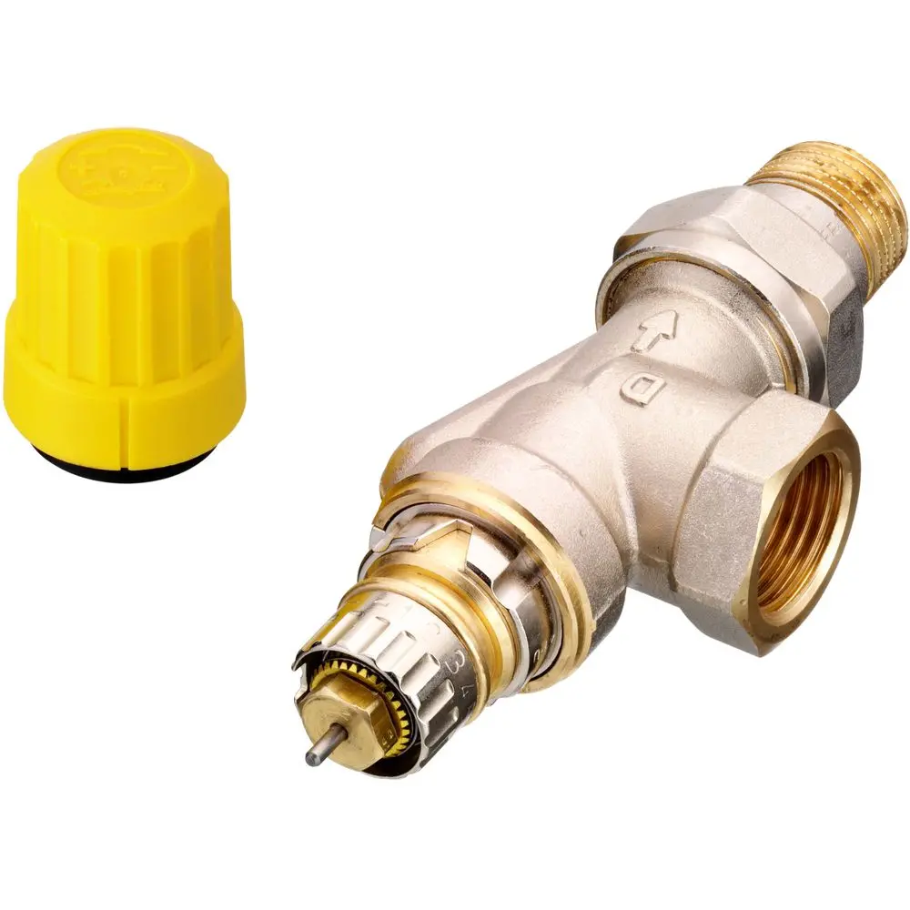 Danfoss Ventilgehäuse RA-UN 15, R 1/2", Axial, matt vernickelt -013G3043