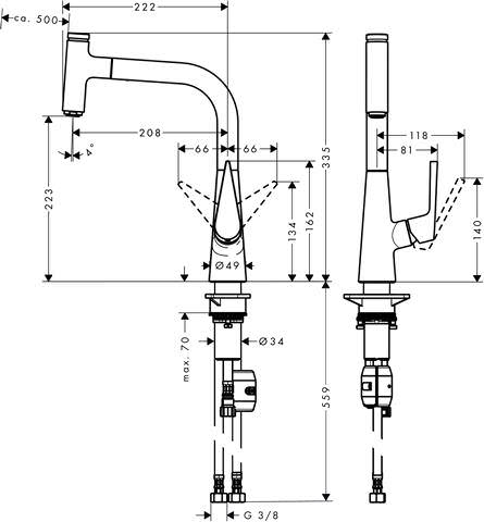 Spültisch-Einhebelmischer Talis Select-M51-220-72822800