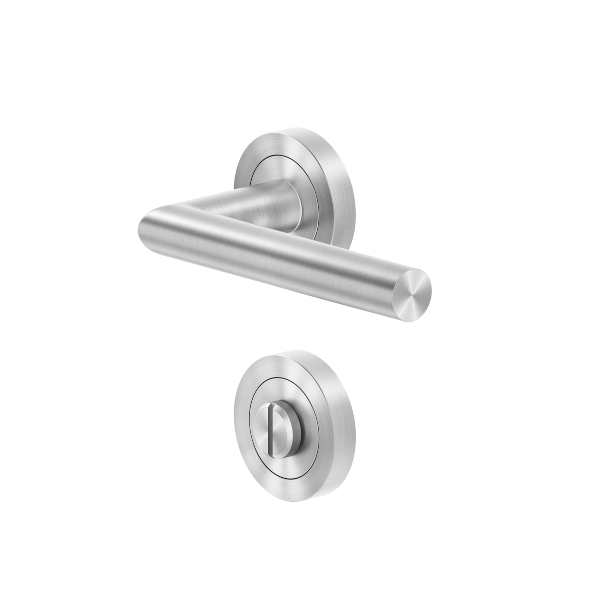 Türgriff, Türdrücker, Edelstahl, Matte Silber, Rundzylinder,