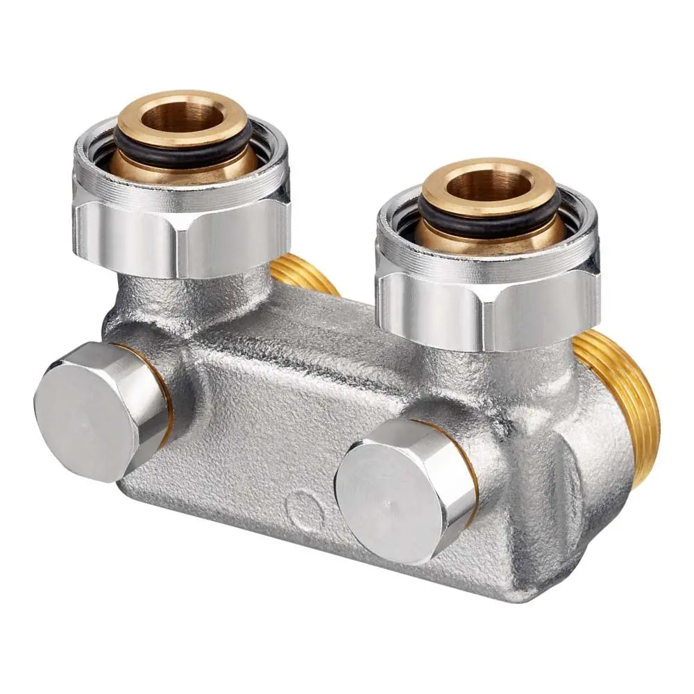 Oventrop Umlenkstück G 3/4 ÜM x G 3/4 AG, Eck, mit Absperrung, Messing vernickelt-1016462