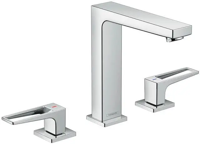 hansgrohe Waschtisch-3-Loch-Armatur Metropol 160 EcoSmart 5 l/min, mit Bügelgriffen und Push-Open Ab-74515000