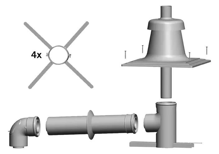 Wolf Anschlussset C33 Kst, DN 80/125, konz., raumluftunabh.-2651995