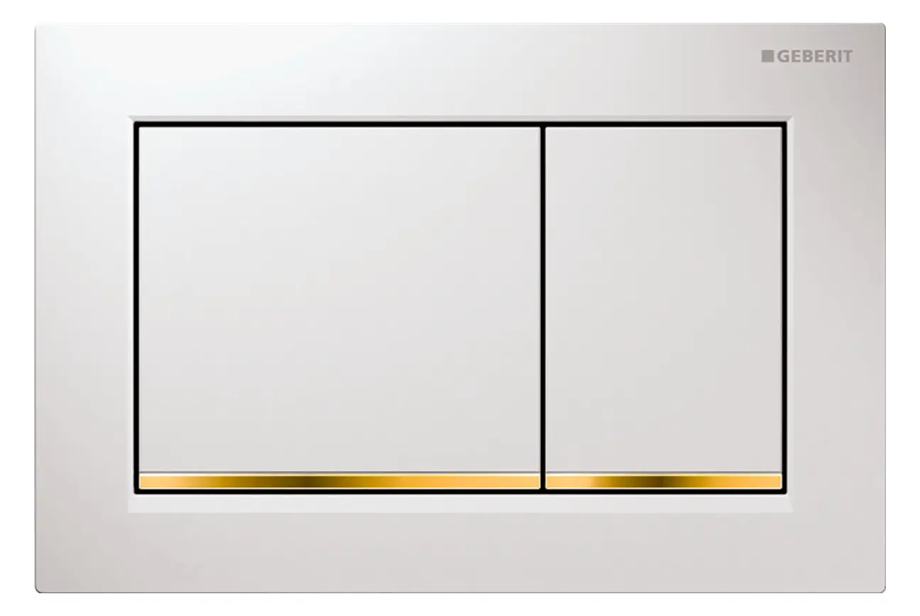 Geberit Betätigungsplatte Omega30 weiß, vergoldet 115.080.KK.1-115080KK1