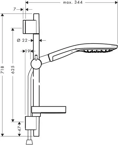 Hansgrohe Brauseset Raindance Select S 150 mit 65 cm Brausestange Unica S Puro, chrom, 3jet-27802000