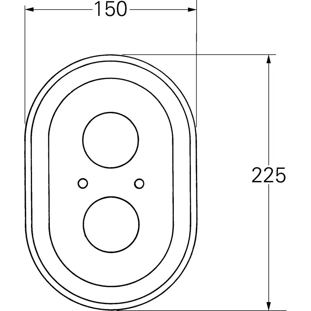 GROHE Rosette oval 47188 225x150 für Automatic 2000/Sentosa alt, chrom-47188000