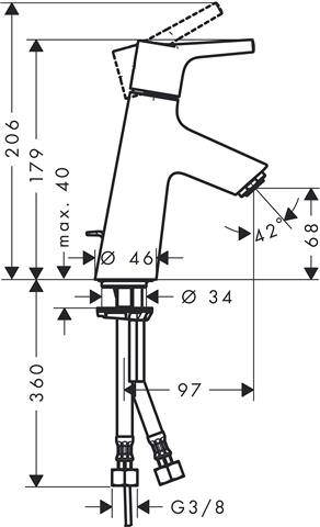 Waschtisch-Einhebelmischer Talis S 80-LowFlow 3,5 l/min, mit Ablaufgarnitur, chrom-72015000