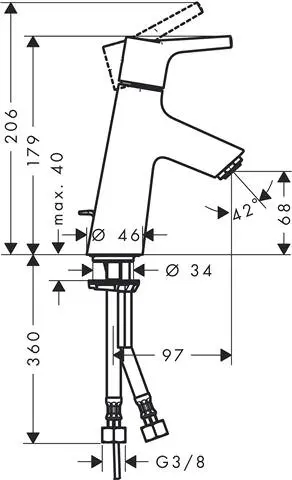 Waschtisch-Einhebelmischer Talis S 80-LowFlow 3,5 l/min, mit Ablaufgarnitur, chrom-72015000