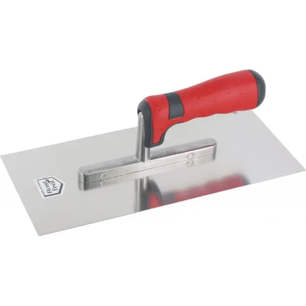 Triuso Glättekelle ungezahnt, 2K-Griff rot/anthrazit, Blatt 0,7 mm Edelstahl, 130 x 280 mm-231200