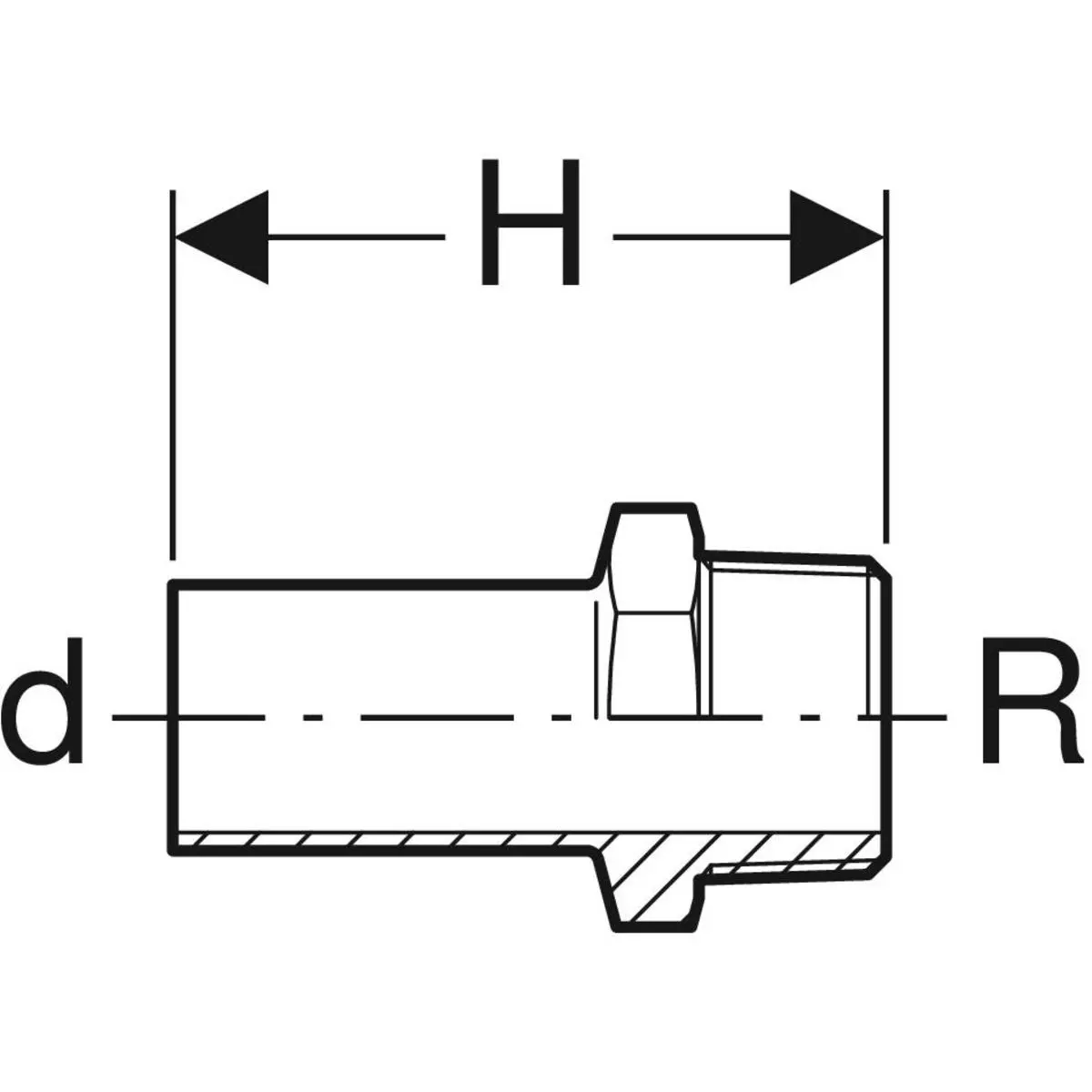 Geberit Übergang mit Außengewinde und Einschubende Rotguss Mapress 22 mm x R 3/4 61936-61936 Geberit Übergang mit Außengewinde und Einschubende Rotguss Mapress 22 mm x R 3/4 61936-61936