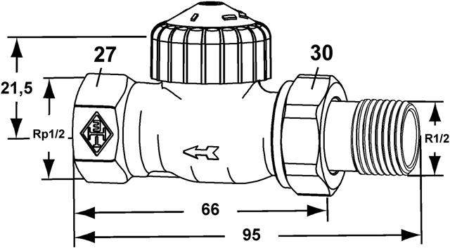 IMI Thermostat-Ventilunterteil V-exact II-9104-02.000