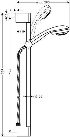 hansgrohe Crometta 85 Brauseset Multi mit Brausestange-27766000