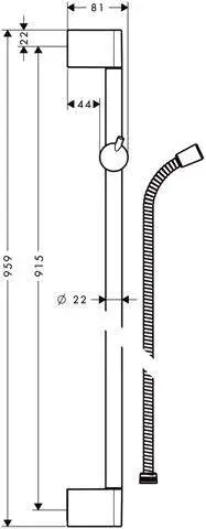 hansgrohe Unica Brausestange Crometta-27614000 hansgrohe Unica Brausestange Crometta-27614000