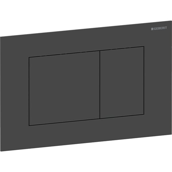 Geberit Sigma40 Betätigungsplatte, eckig, 2-Mengen-Spülung: Platte, Taste: schwarz matt / easy-to-clean-beschichtet-115629141