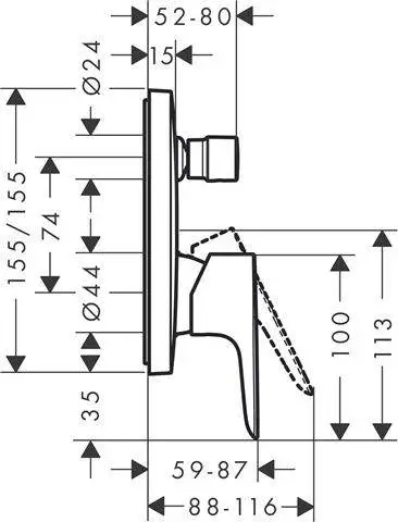 hansgrohe Fertigmontageset Talis E Unterputz-Wannen-Einhebelmischer mit Sicherungskombination chrom-71474000