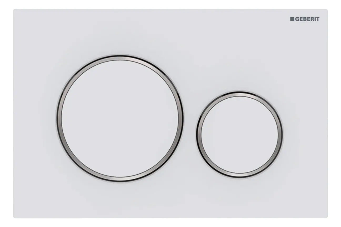 Geberit Betätigungsplatte Sigma20: hochglanz-verchromt/ weiß matt , easy-to-clean-beschichtet-115882JT1