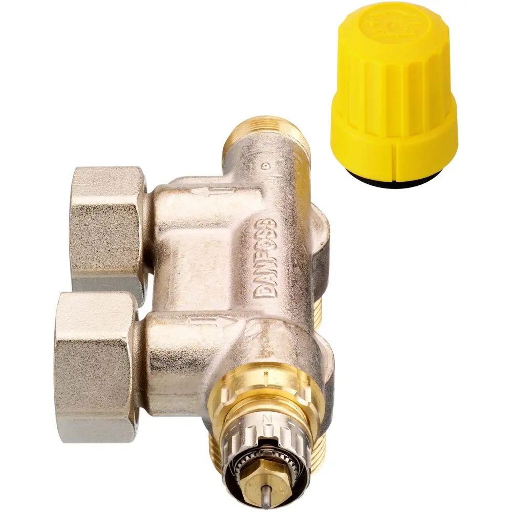 Danfoss Universalanschlussarmatur VHS-UR R 1/2" x G 3/4", Eck, matt vernickelt -013G4689