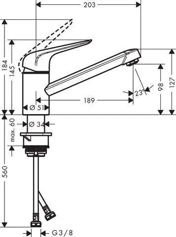 hansgrohe Spültisch-Einhebelmischer M421-H100-71808800