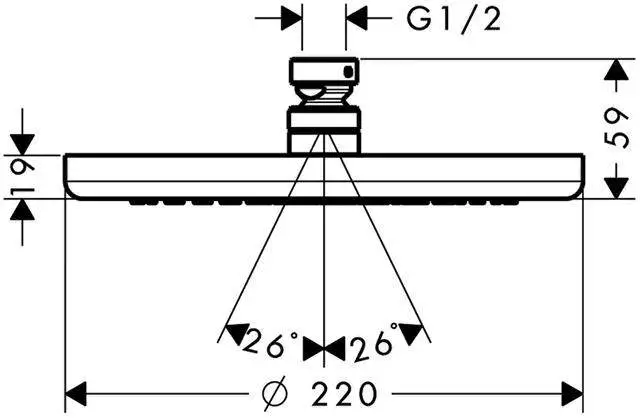 Hansgrohe Kopfbrause Croma 220 1jet, chrom-26464000 Hansgrohe Kopfbrause Croma 220 1jet, chrom-26464000