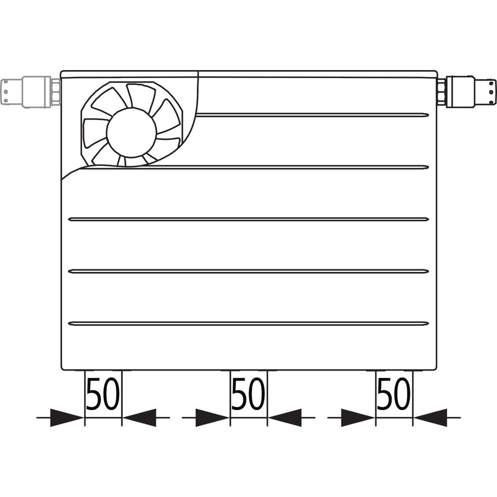Kermi x-flair Line-Vmulti Wärmepumpen-Ventilheizkörper-