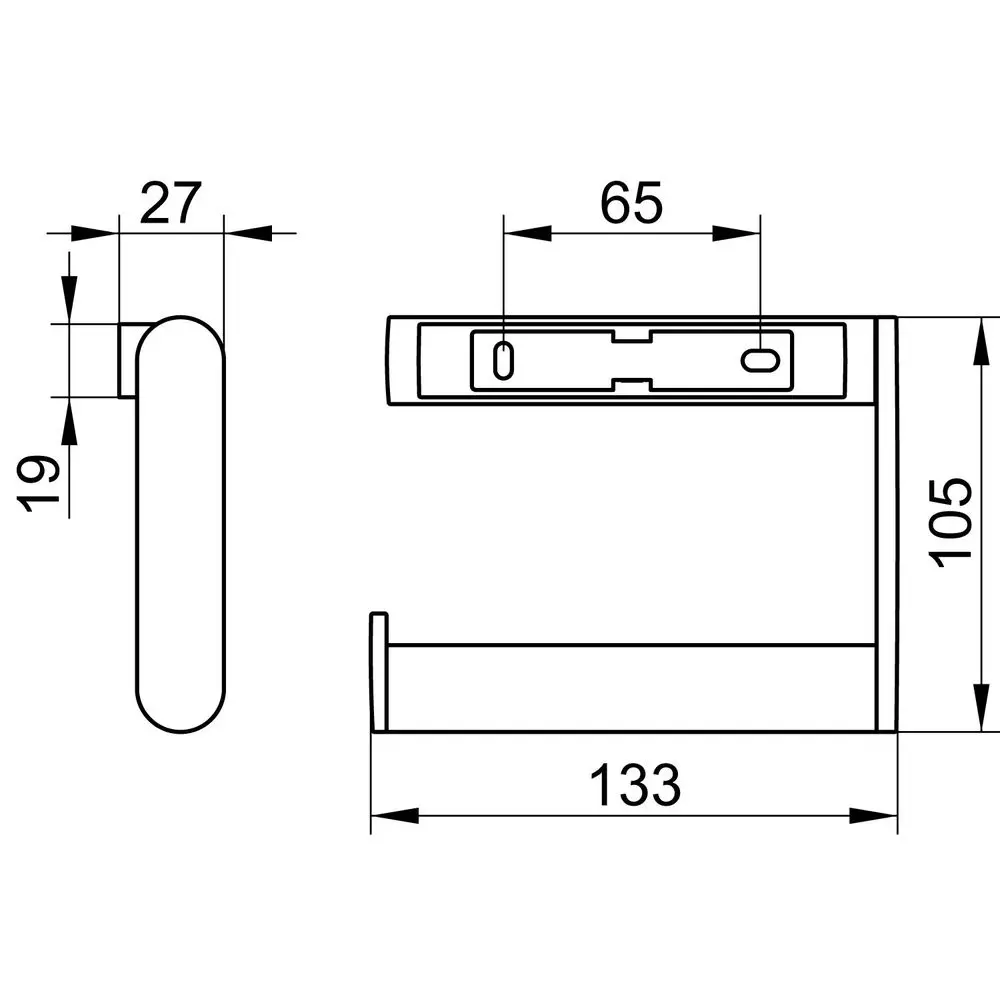 KEUCO Toilettenpapierhalter Plan offene Form, rechte Ausführung, verchromt-14962010000