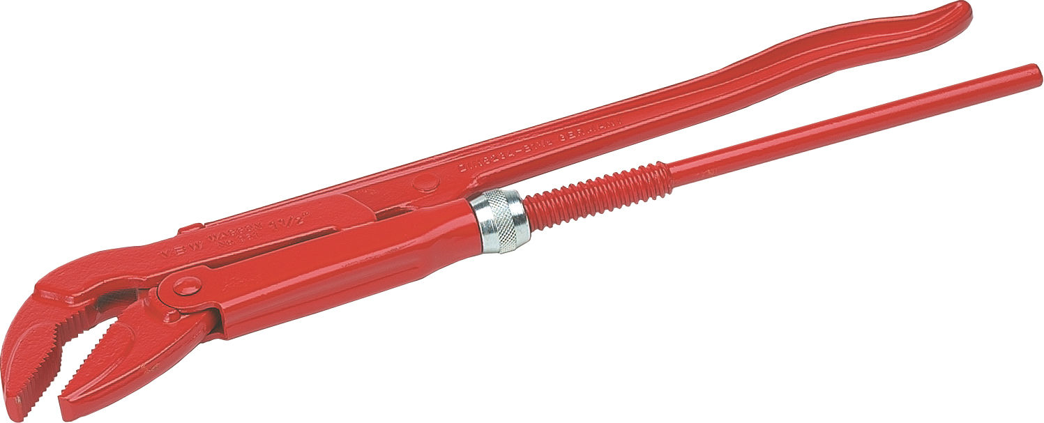 Triuso Eckrohrzange VBW DIN 5234B, Form B, 45° abgewinkelt, rot lackiert, 1,5", Öffnungsweite 81 mm-951015