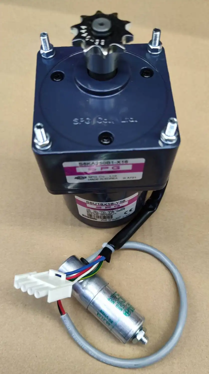 ETA Stokermotor für PU 7-15 10mm Welle, kpl. mit Kettenrad u. AMP-Stecker, 15W, S8KA250B1-X16, Rev.0-015-2116-03