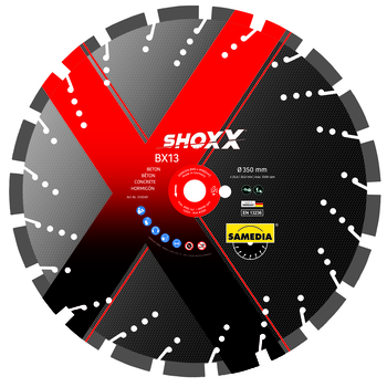 diamondsaw blade, segmented disc, cutting blade, red black, BX13,