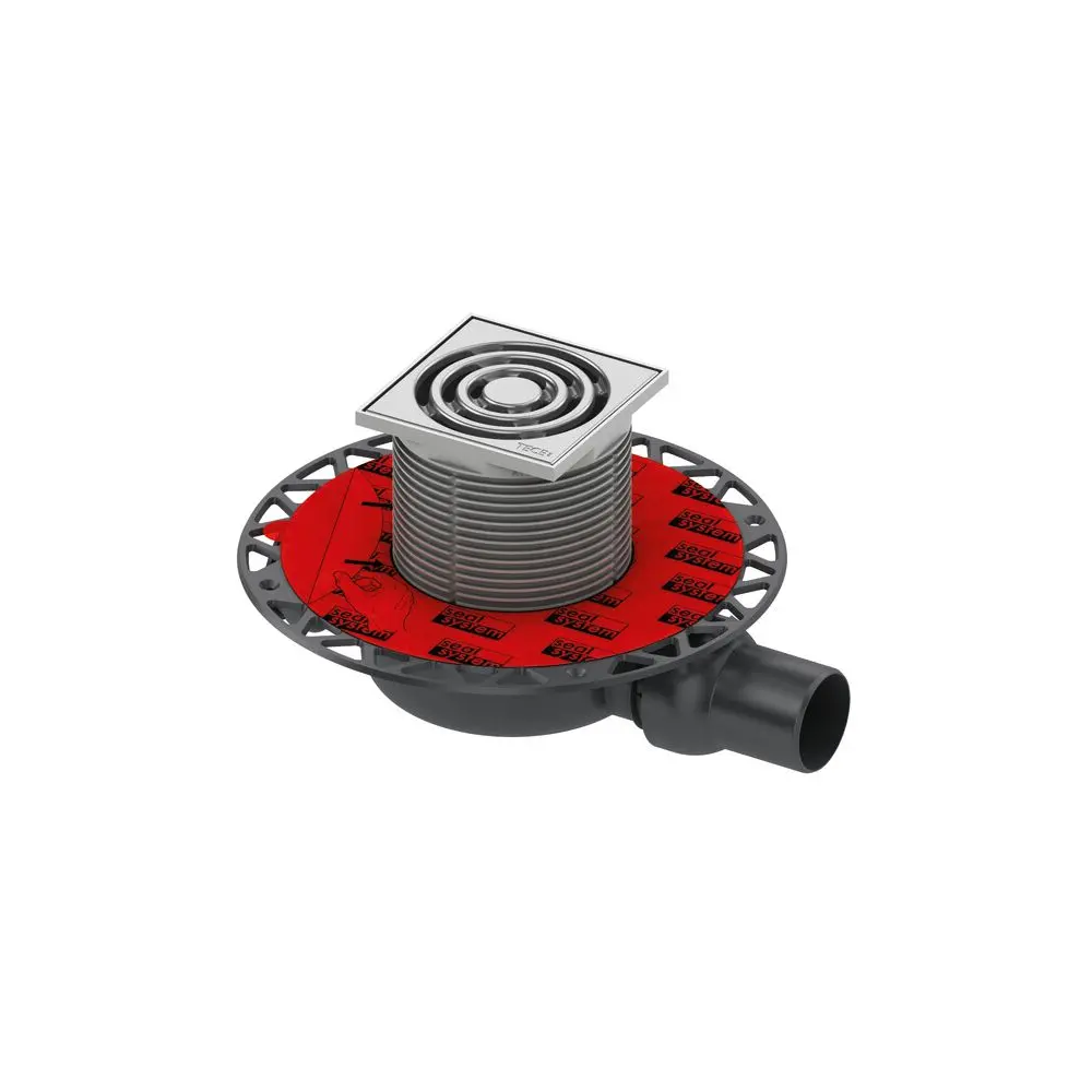 Bodenablaufset TECEdrainpoint S 110 100 x 100 mm, superflach, DN 50, waagerecht, mit Universalflansc-3601100