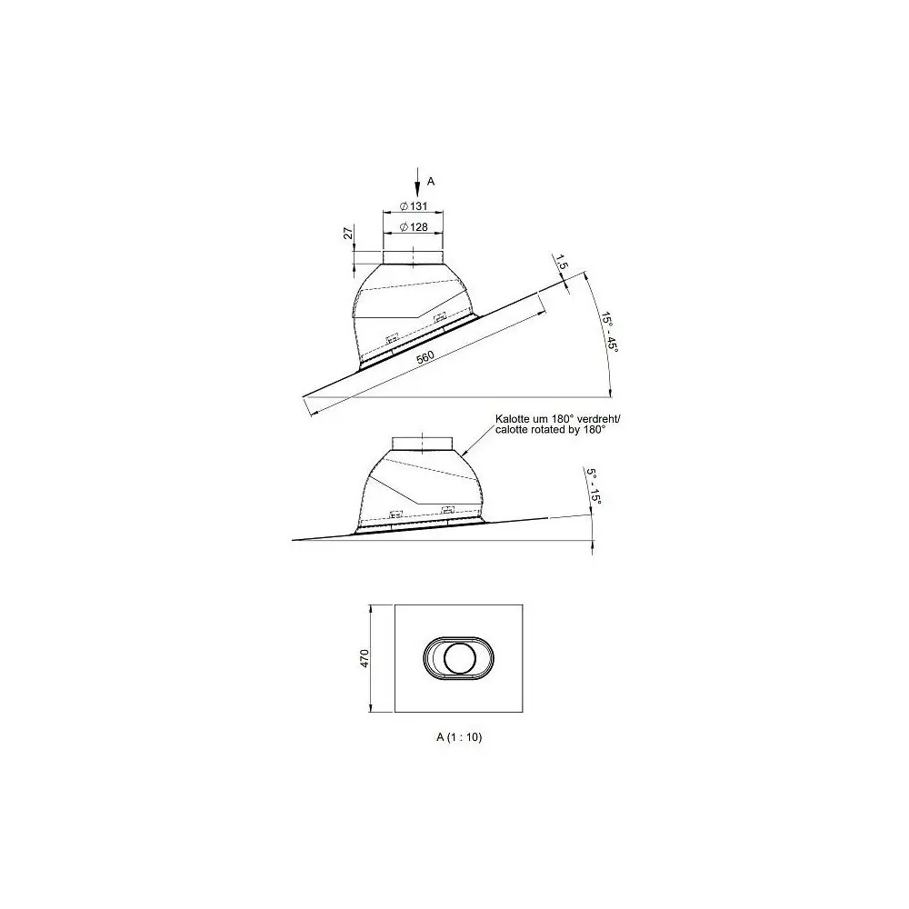 ATEC Schrägdachpfanne 5Grad-45Grad, 470 x 560 mm, ziegelrot-01555