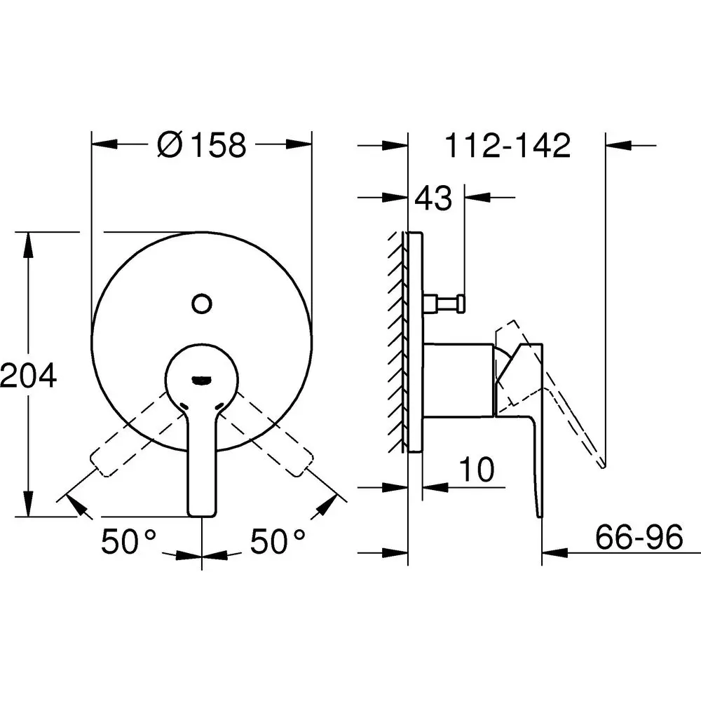 GROHE Fertigmontageset Lineare UP-Wannen-Einhebelmischer, chrom-24064001