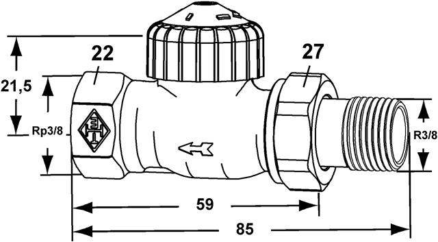 IMI Thermostat-Ventilunterteil V-exact II-9104-02.000
