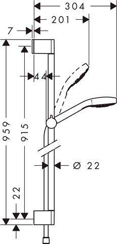 hansgrohe Croma Select S Brauseset 1jet-26574400