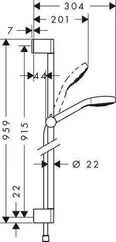 hansgrohe Croma Select S Brauseset 1jet-26574400