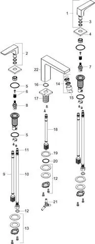 Hansgrohe Waschtisch-3-Loch-Armatur Metropol 160, Ausladung 152 mm, Push-Open Ablaufgarnitur, chrom-32515000