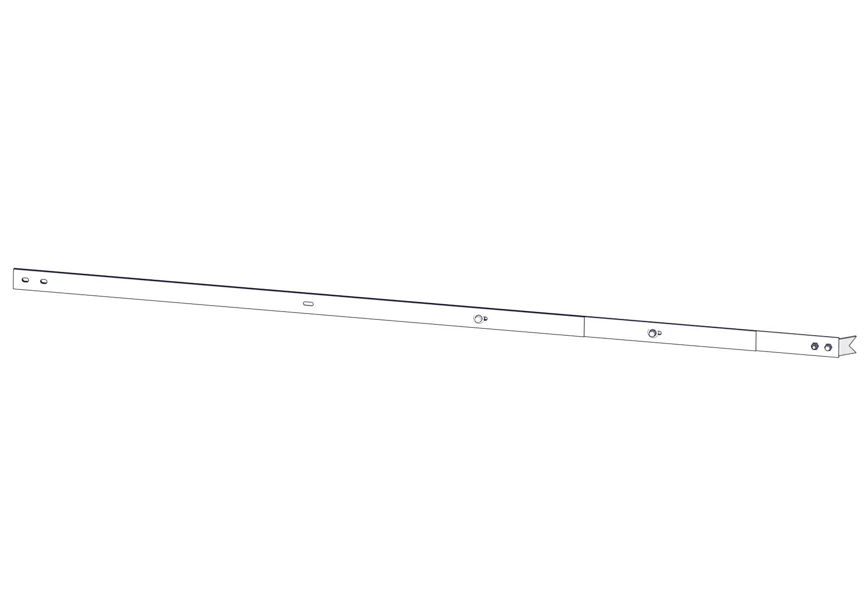 ETA Federarm für 5,0m-Rührwerk Gesamtlänge 2499 mm bestehend aus 3 Stk. 3mm-Federblatt und Endhaken-030-2890-00