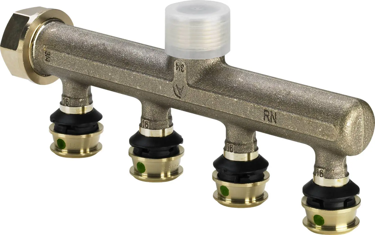 Viega Raxofix 5326.05 Verteiler 4x 16 mm x 3/4 AG ,Siliziumbronze 645595-645595 Viega Raxofix 5326.05 Verteiler 4x 16 mm x 3/4 AG ,Siliziumbronze 645595-645595