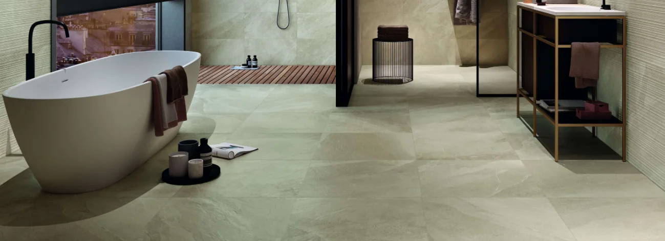 Bodenfliese Shale sand Natursteinoptik beige matt rett. R10B-SL0268 Bodenfliese Shale sand Natursteinoptik beige matt rett. R10B-SL0268