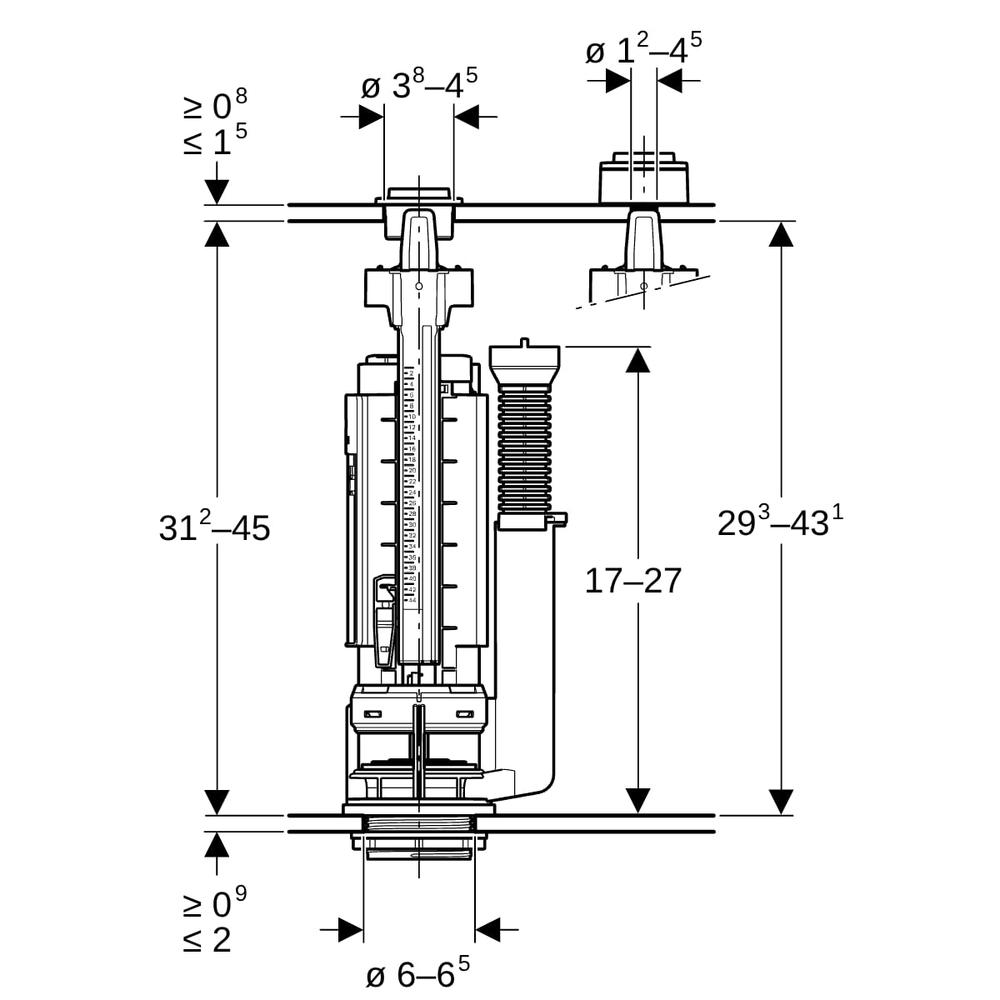 Geberit Spülventil Typ 290 für 2-Mengen-Spülung-282350212