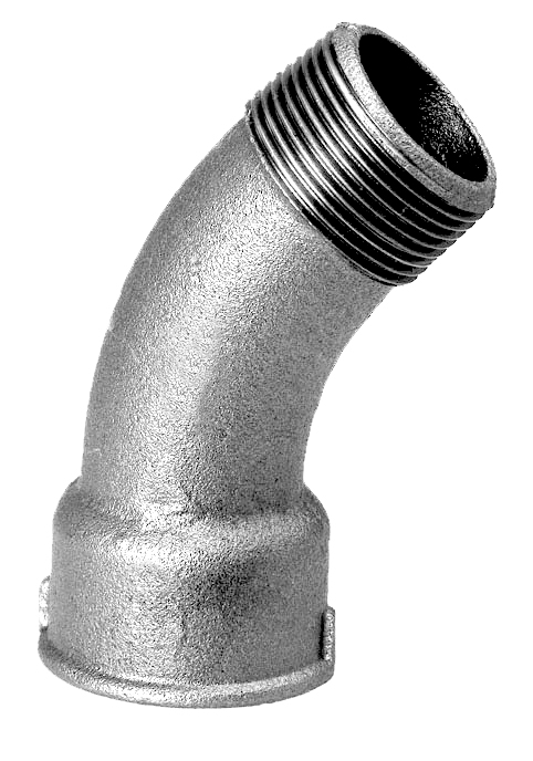 Bogen, verzinkt, 45 Grad, Nr.40 m. Innen- u. Aussengewinde, 3/4-13040020