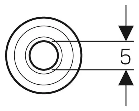 Geberit Wandrosette tief: d=50mm, D=9cm, H=7cm, weiß-alpin 894.094.11.1-894094111