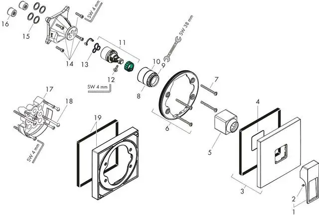 hansgrohe Fertigmontageset Metropol UP-Brause-Einhebelmischer, mit Bügelgriff, chrom-74565000