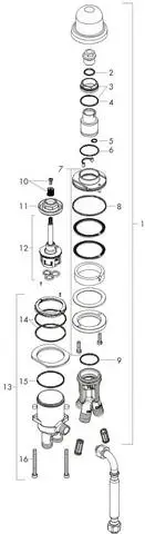 Hansgrohe Grundkörper für Einhebelmischer, für 2-Loch-Wannenrandarmatur-13159180