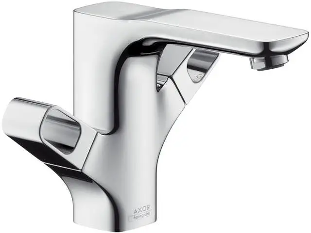 Waschtisch-Zweigriffarmatur Axor Urquiola 120 Ausladung 139 mm, mit Ablaufgarnitur, chrom-11024000