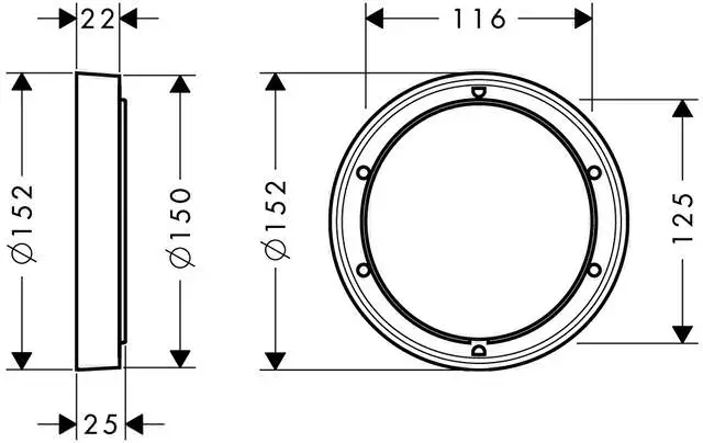 Verlängerungsrosette ibox universal Ø 150 mm, für Fertigset, chrom-13597000