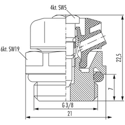 Heizkoerper-Entlueftungsventil, Messing 3/8", m. drehbarem Entlueftungsring KST. -2532380001