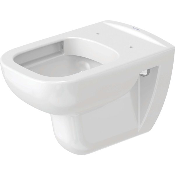 Duravit Wand-Tiefspül-WC Set D-Code mit WC-Sitz, Rimless, Durafix, weiß